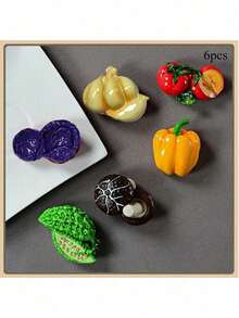 1个/3个/4个/5个/5个-1/6个/6个-1/7个/8个/9个/10个/10个-款式1/10个-2/11个 新款卡通水果蔬菜造型磁性树脂冰箱贴，自然风磁性冰箱贴，可爱装饰品，桌面配件，厨房办公室白板储物柜和洗碗机个性化装饰品，厨房装饰，家居装饰，情人节礼物，送给朋友和亲戚的礼物 - 彩色 - 查看 33