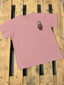Manfinity LEGND Men's Street Graffiti Abstract Pink T-Shirt - Pink - View 6