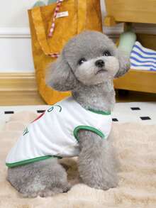 PETSIN Pet Spring New Dog Clothes Animal Supplies Pet Clothing Dog Tank Top Cat T-Shirt Teddy Outfits Small Animal Attire Casual Cool Tank Top Dog Clothes Cat Clothes Two-Season Spring & Summer New Tank Top - Multicolor - View 11