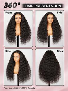 ALL READY WIG Peluca frontal de encaje sin pegamento con cordón estilo bohemio rizado - 100% cabello humano pre-cortado y pre-decolorado con nudos diminutos, tres opciones sin pegamento, amigable para principiantes, estilo de onda natural de 18 a 26 pulgadas - Gorra ajustable y transpirable, suave y elástica para comodidad todo el día, uso diario, Halloween, fiesta, viaje, festival, baile de graduación, al aire libre - SNatural - Ver 3