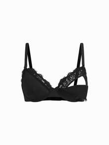 Moonlight&Mama Black Lace Patchwork Nursing Bra, Removable Cups, Suitable For Pregnancy, Breastfeeding, Postpartum - Black - View 7