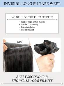 PU Tape Weft Human Hair , No Glue Tape-In Hair Extensions, Seamless PU Skin Weft, 40G-50G, For Fine Hair, Pre-Sealed With Sew-In Clips,Tapes,Sew In Micro Links - S1B - View 5