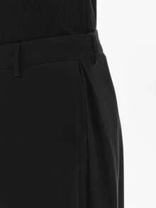 STYNVO Quần ống rộng nam màu trơn có cúc, kiểu dáng thường ngày. - màu đen - Xem 3