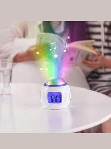 1 buah Jam Proyeksi Langit Berbintang Bercahaya dengan Musik & Kalender, Lampu Warna-warni, Jam Alarm Digital, Indikator Suhu, Dekorasi Rumah, Dekorasi Ruangan - Model baterai - View 10