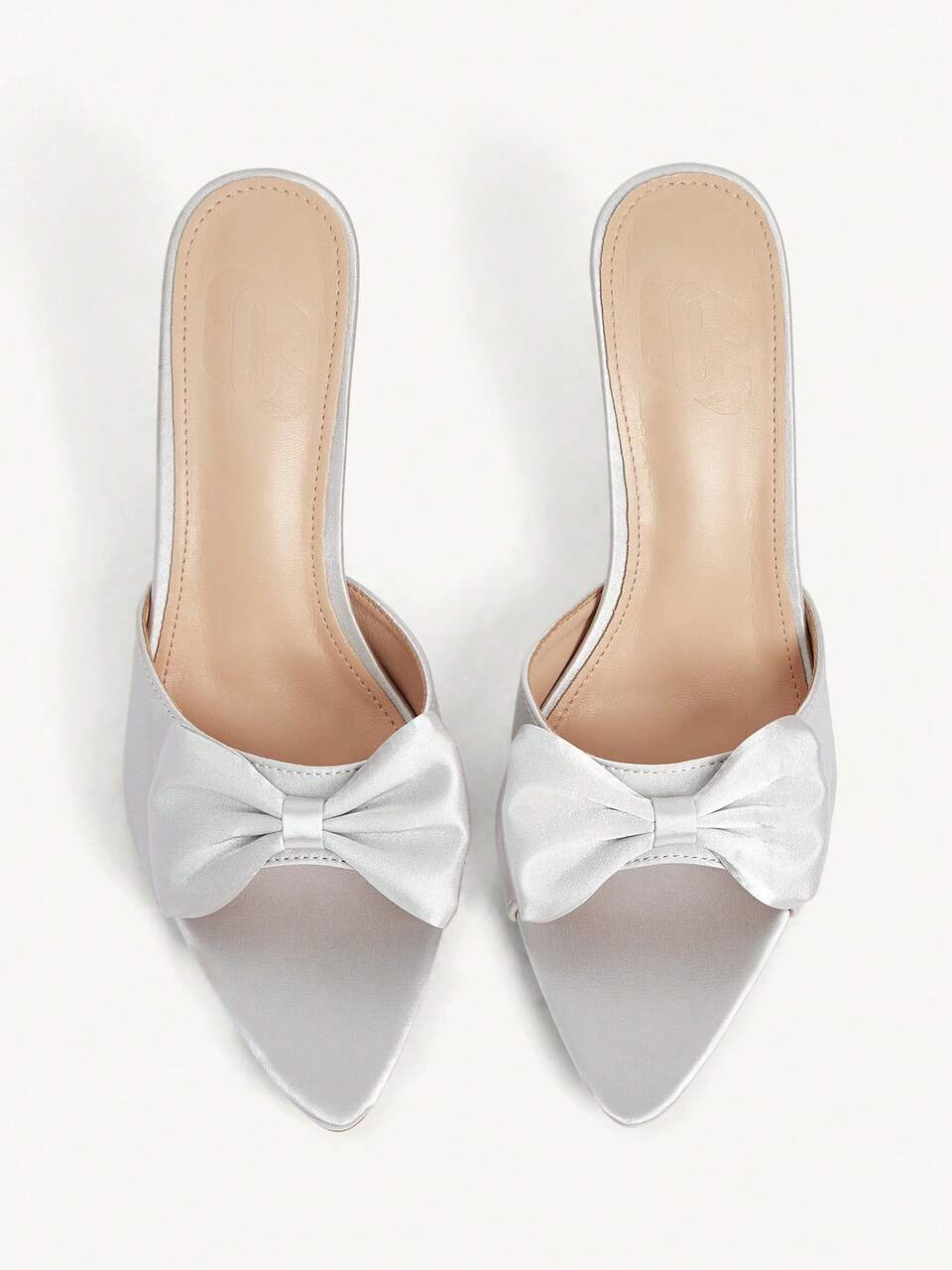 CUCCOO CHICEST Women Shoes Spring And Summer New Silver Gray Pointed Stiletto Bow Women's High Heels Sandals Slingbacks Dating Elegant Wear Women's Shoes Wedding Shoes Spring Shoes Bride Shoes