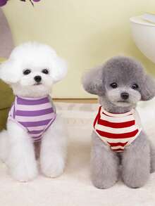 PETSIN 宠物春季新款狗狗服装 动物用品 宠物服装 狗狗背心 猫咪T恤 泰迪熊套装 小型动物服装 休闲酷炫背心 狗狗服装 猫咪服装 春夏两季新款背心 - 彩色 - 查看 3