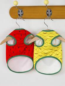 PETSIN Pet Spring New Dog Clothes Animal Supplies Pet Clothing Dog Tank Top Cat T-Shirt Teddy Outfits Small Animal Attire Casual Cool Tank Top Dog Clothes Cat Clothes Two-Season Spring & Summer New Tank Top - Multicolor - View 7