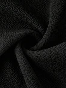 Ellevyn Women's Elegant Geometric Print Round Neck Dolman Sleeve Dress - Black and Gold - View 5