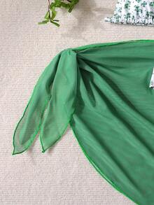 SHEIN Tween Girls' Minimalist Printed Swimwear Set - Green - View 8