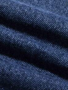 GlowEve 女士圆领单排扣无袖上衣和纽扣口袋牛仔短裤休闲套装 - 藍色 - 查看 3