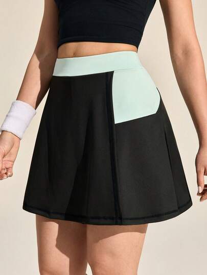 Exploreva Women's Colorblock Casual Versatile Outdoor Mini Skirt & Skort, Summer