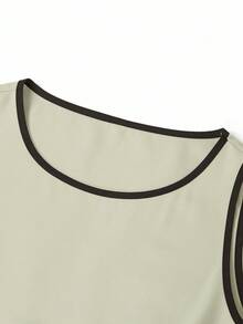 Ellevyn 2pcs Women Casual Contrast Trim Sleeveless Top And Pants Set - Mint Green - View 6