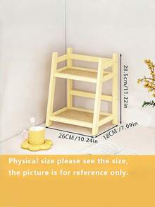 1pc Multi Layer Ins Mug Holder Organizer Desktop Storage Rack Multicolor For Dorm Kitchen Office Home All Season Home Organization Storage Solution Desk Accessories Space Saving Easy Assembly - milky white - View 2