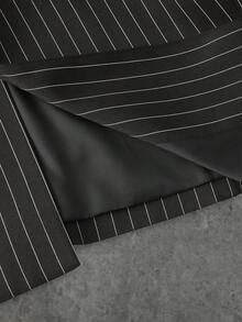 HIMLAND Men's Woven Casual Loose Fit Long Sleeve Cropped Suit Jacket - Black - View 8