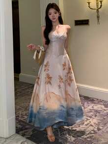 DAZY Women's Sleeveless Elegant Summer Fashion Mid-Length Dress - Baby Pink - View 9