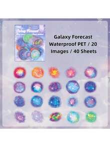 4张星空秘密星空月相贴纸套装 | 跨境防水PET材质手账贴纸 - 套裝 - 查看 4