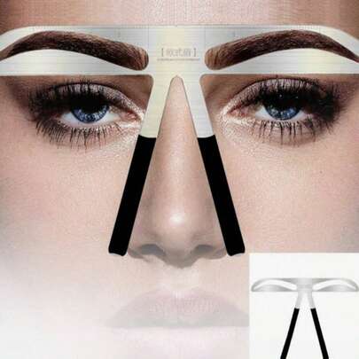 1 dụng cụ tạo hình lông mày bằng thép không gỉ - Khuôn mẫu linh hoạt, có thể tái sử dụng để tạo hình lông mày hoàn hảo, phù hợp cho người mới bắt đầu và thợ xăm, chất liệu không chứa cồn, thích hợp trang điểm, trang trí phòng, bàn trang điểm, du lịch, phòng ngủ.