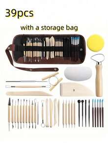 36/39/46pcs Premium Ceramic Sculpting Tool Set, Including Tool Box. Suitable For DIY Pottery Making And Creative Handmade Gifts. Artist DIY Art Supplies. Ceramic Artist Tool Kit. - Multicolor - View 17
