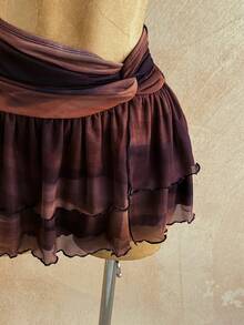 Soleia 女士性感扎染印花露背吊带上衣和迷你裙两件套，夏季 - 彩色 - 查看 7