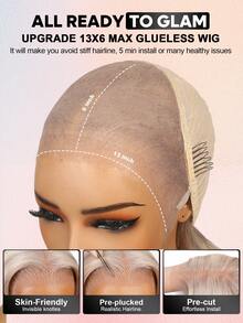 ALL READY WIG 金色亮点 P10/613 升级版 13x6 蕾丝前部真人发波浪卷发预剪耳间蕾丝易戴无胶 18-26 英寸彩色真人发假发节日夏季风格 - S10/613 - 查看 6