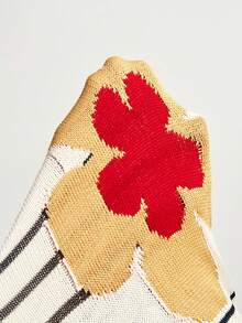 Bohemela 女士条纹休闲针织宽松直筒裤毛衣 - 黑色 - 查看 8