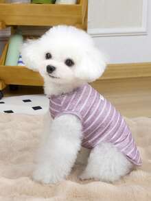 PETSIN Pet Spring New Dog Clothes Animal Supplies Pet Clothing Dog Tank Top Cat T-Shirt Teddy Outfits Small Animal Attire Casual Cool Tank Top Dog Clothes Cat Clothes Two-Season Spring & Summer New Tank Top - Multicolor - View 9