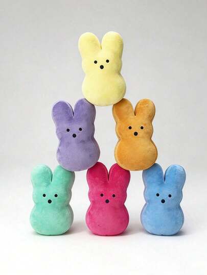 POKOJA LAND Juguete de peluche de conejito de Pascua de 5.5 pulgadas, forma de conejito linda, opciones de color azul, morado, rosa, naranja, amarillo, tacto de tela suave, muy adecuado para decoración de Pascua, regalos, decoración del hogar, opciones de regalo de cumpleaños y vacaciones para niños y amigos de primavera a verano