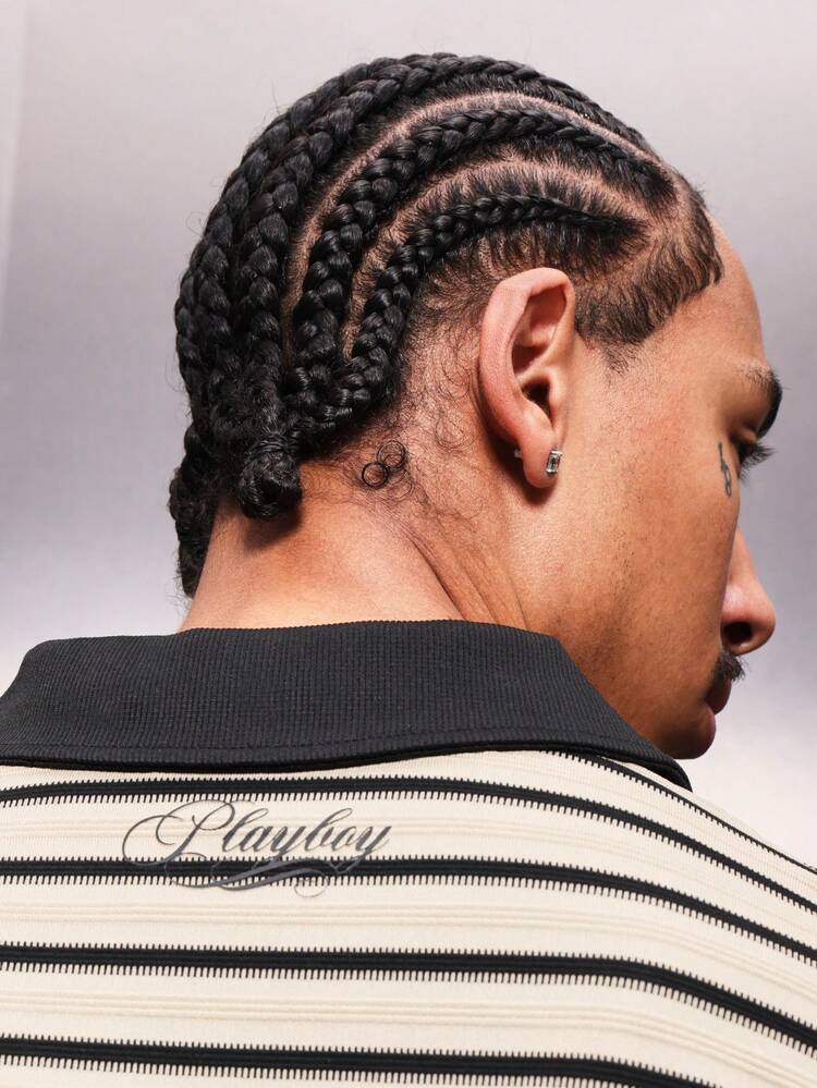 PLAYBOY X SUMWON Polo a righe orizzontali a manica lunga con colletto