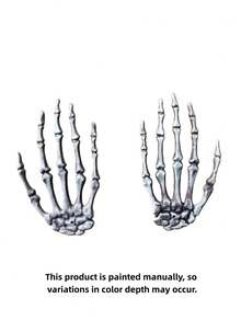 2PCS Skeleton Hands Realistic Life Size Cut-Out Plastic Skull Hands Suitable For Theme Party Decoration Props Left And Right - White - View 7