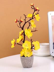 1 chậu hoa đào nhân tạo 30cm kèm bình, cây hoa mùa xuân nhân tạo trang trí trong nhà và ngoài trời, cây giả, trang trí mùa thu, phòng, bàn làm việc, trang trí sân vườn, đồ trang trí nhà cửa ngày Valentine, hoa giả trang trí phòng khách, đám cưới, sinh nhật, trang trí mùa thu, trang trí nhà bếp, cây giả trang trí nhà cửa, đồ dùng học tập cho năm học mới - trắng - Xem 12