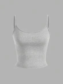Tween Girl Casual Sports Minimalist Basic Knit Solid Color Fitted Cropped Tank Tops 4pcs Set Tween Girl - Burgundy - View 4