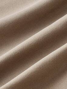 SHEIN MOD 70年代复古女式棕色垂褶领铆钉背心和长裙两件套——复古嬉皮、假日装、波西米亚风、Y2K风、西部风和游牧风 - 卡其色 - 查看 4