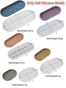 Elliptical Tray Resin Casting Mold - Flexible Silicone Mold For Jewelry Dishes, Bowls, Plaster, Concrete Crafts - White - View 8