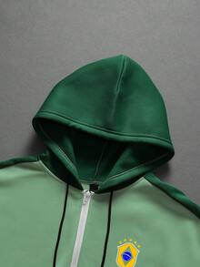 PAVTROS 女士印花连帽衫和运动裤套装 - 綠色 - 查看 3