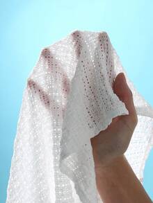 Manfinity CityGents 男士休闲纽扣短袖衬衫，舒适百搭，适合日常穿着，夏季穿着舒适透气轻盈的针织上衣，休闲穿着，也适合度假和情人节穿着。白色沙滩衬衫，男士纹理衬衫，男士夏季衬衫，男士开襟针织衬衫，男士钩针衬衫 - 白色 - 查看 6