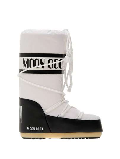 Moon Boot Icon Nylon Women's Boots Black / White 80D1400440-NA02