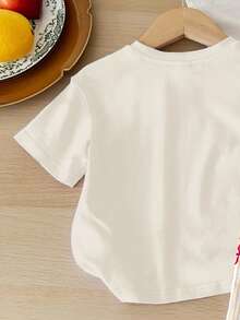 2pcs Baby Girls Bow Decor Casual Homewear Set, T-Shirt And Shorts, Suitable For Summer - Multicolor - View 3