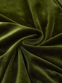 ROMWE Fairycore 大码复古花卉刺绣天鹅绒背心，秋冬 - 綠色 - 查看 4