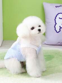 PETSIN 狗狗服装、猫咪服装、动物裙装、宠物春夏新品系列、幼犬连衣裙、公主风百搭连衣裙、条纹印花、小型动物服装、清凉防晒霜 - 彩色 - 查看 10