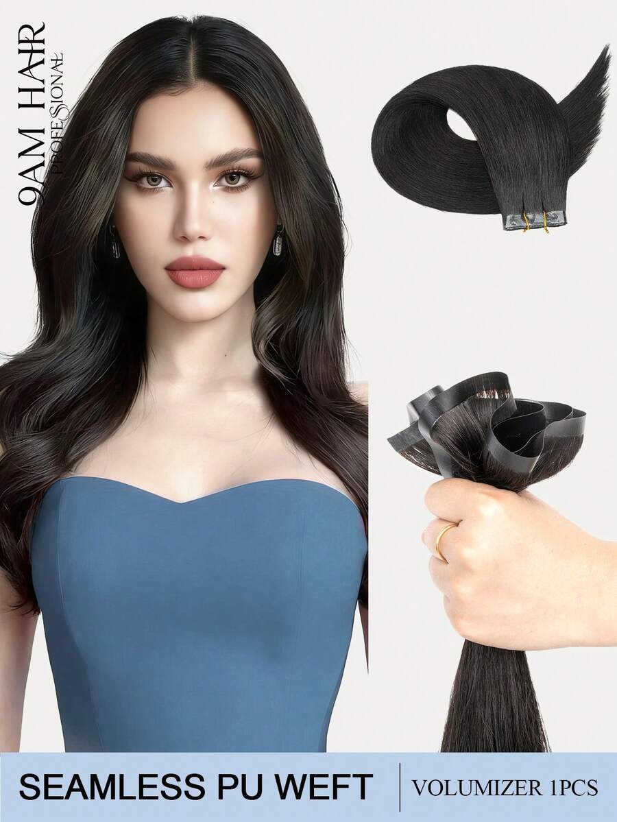 PU Tape Weft Human Hair , No Glue Tape-In Hair Extensions, Seamless PU Skin Weft, 40G-50G, For Fine Hair, Pre-Sealed With Sew-In Clips,Tapes,Sew In Micro Links - S1B - View 1