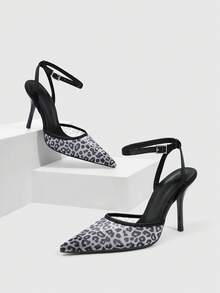 CUCCOO SZL Tacones altos de moda versátiles de uso diario con diseño de hebilla puntiaguda para mujeres - Negro - Ver 3