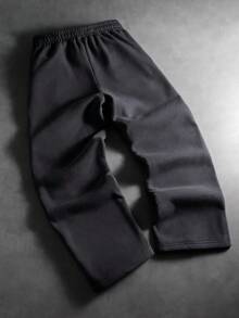 PAVTROS Men's Street Style Patchwork Structured Sweatpants Men Grey Flared Sweatpants Flare Sweat Pants Flare Pants Men S Pro Club Sweat Pants Men Flared Sweats Grey Jogger Pants Baggy Grey Sweatpants Men Men Sweatpants Men Wide Leg Sweatpants Men Fleece Pants,Baggy,Graphic,Friends,Alternative,Friends,Streetwear,For Men,Jogging,Hodddie - Dark Grey - View 2