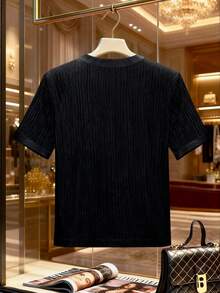 Franclia Áo cardigan nữ tay ngắn cổ tròn, chất liệu satin, phối màu tinh tế, cài cúc thủ công, thích hợp cho công sở. - màu đen - Xem 2