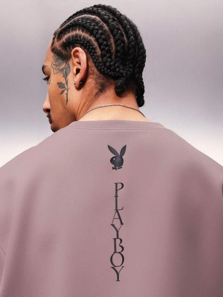 PLAYBOY X SUMWON Crew Neck Tee With Vertical Back Print