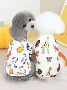 PETSIN 宠物春季新款狗狗服装 动物用品 宠物服装 狗狗背心 猫咪T恤 泰迪熊套装 小型动物服装 休闲酷炫背心 狗狗服装 猫咪服装 春夏两季新款背心 - 彩色 - 查看 4