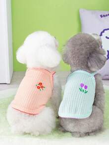 PETSIN Quần áo thú cưng mùa xuân mới, đồ dùng cho thú cưng, quần áo cho thú cưng, áo ba lỗ cho chó, áo thun cho mèo, trang phục cho gấu bông, trang phục cho động vật nhỏ, áo ba lỗ thường ngày mát mẻ, quần áo cho chó, quần áo cho mèo, áo ba lỗ hai mùa xuân hè mới. - Nhiều màu - Xem 2