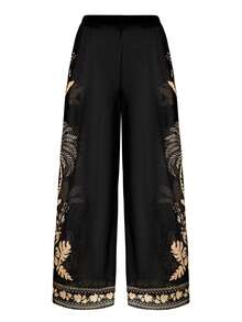 Swim Oasis 女士两件套印花性感连体泳衣，适合海滩、约会、派对、春夏穿着，高端时尚度假风 - 黑色 - 查看 4