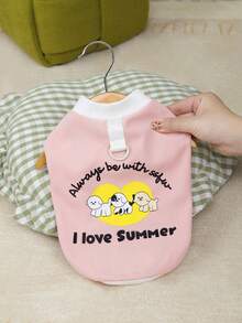 PETSIN Pet Clothing, Dog Clothing, Cat Hoodie, Casual Vest, Spring And Summer New Item, Small Animal Printed Vest, Cool Casual Wear, Cartoon Hoodie - Multicolor - View 4