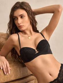 Charlaine 1pc Women Underwire Bra - Black - View 4