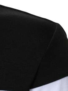 Manfinity Mode Men's Casual Commuter Contrast Stripe Print Half-Button Cardigan Long Sleeve T-Shirt, Spring/Autumn - Multicolor - View 5